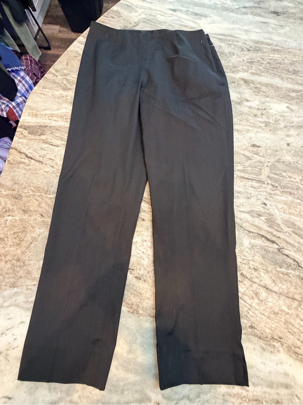 Chico’s Medium Black Silk Blend Straight Leg Career Dress Pants